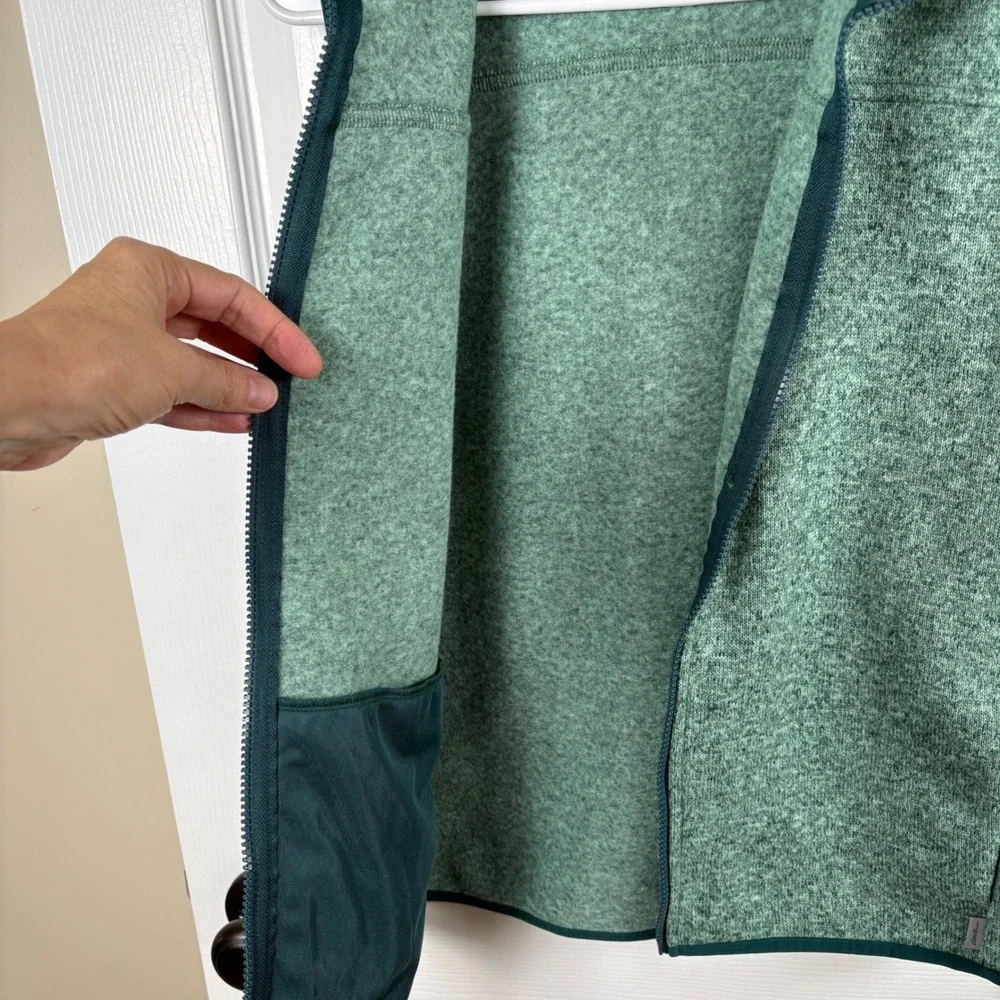 Eddie Bauer Fleece Sweater Vest Women's XS Green Full Zip Gorpcore Layering